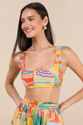Pisa Multi Print Bralette Top