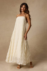 Louisiana Ivory Smocked Shift Maxi Dress